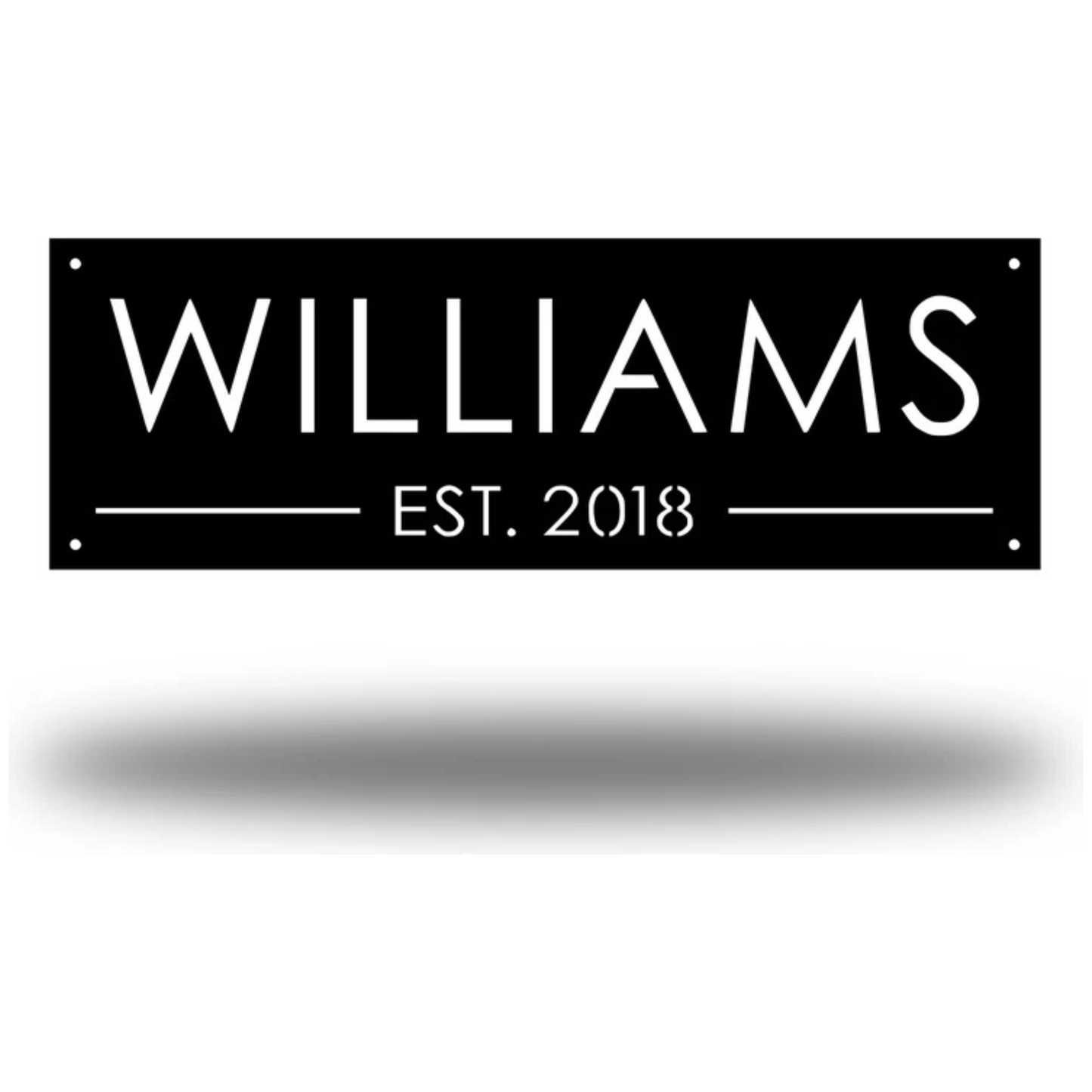 Last Name Metal Sign