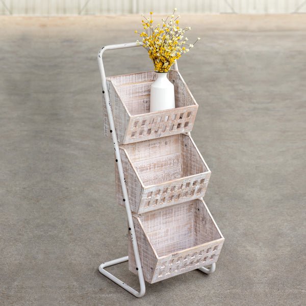 Three Bin Wood Organizer