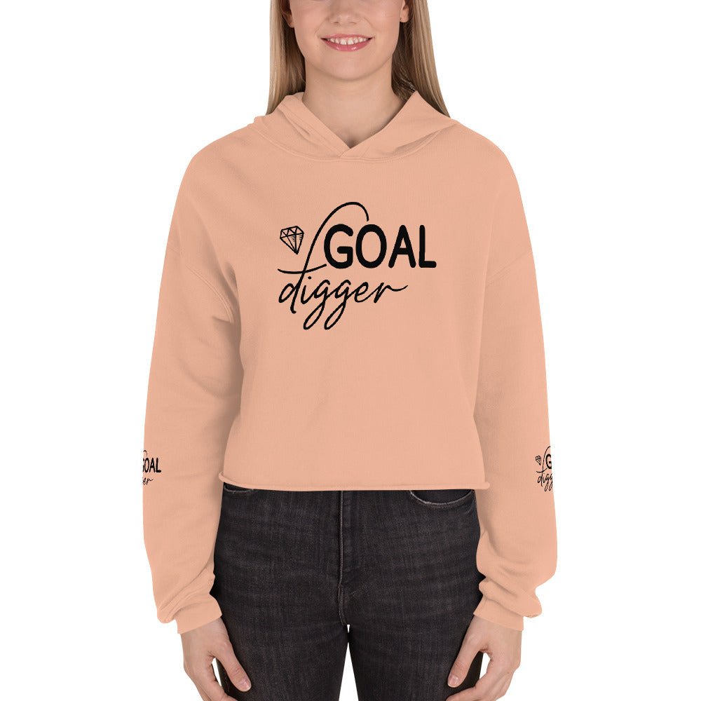 Goal Digger Funny Crop Hoodie
