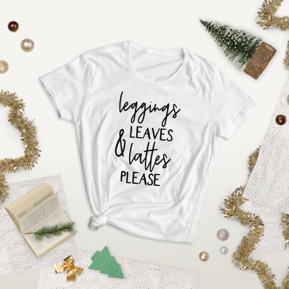Leggins and Lattes Womens Funny T-Shirt