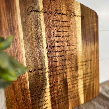 Engraved Recipe Cutting Board