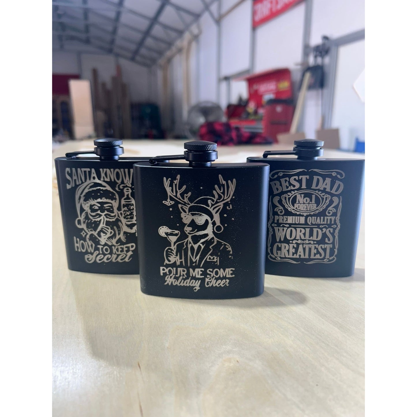 Holiday Engraved 6oz Flask