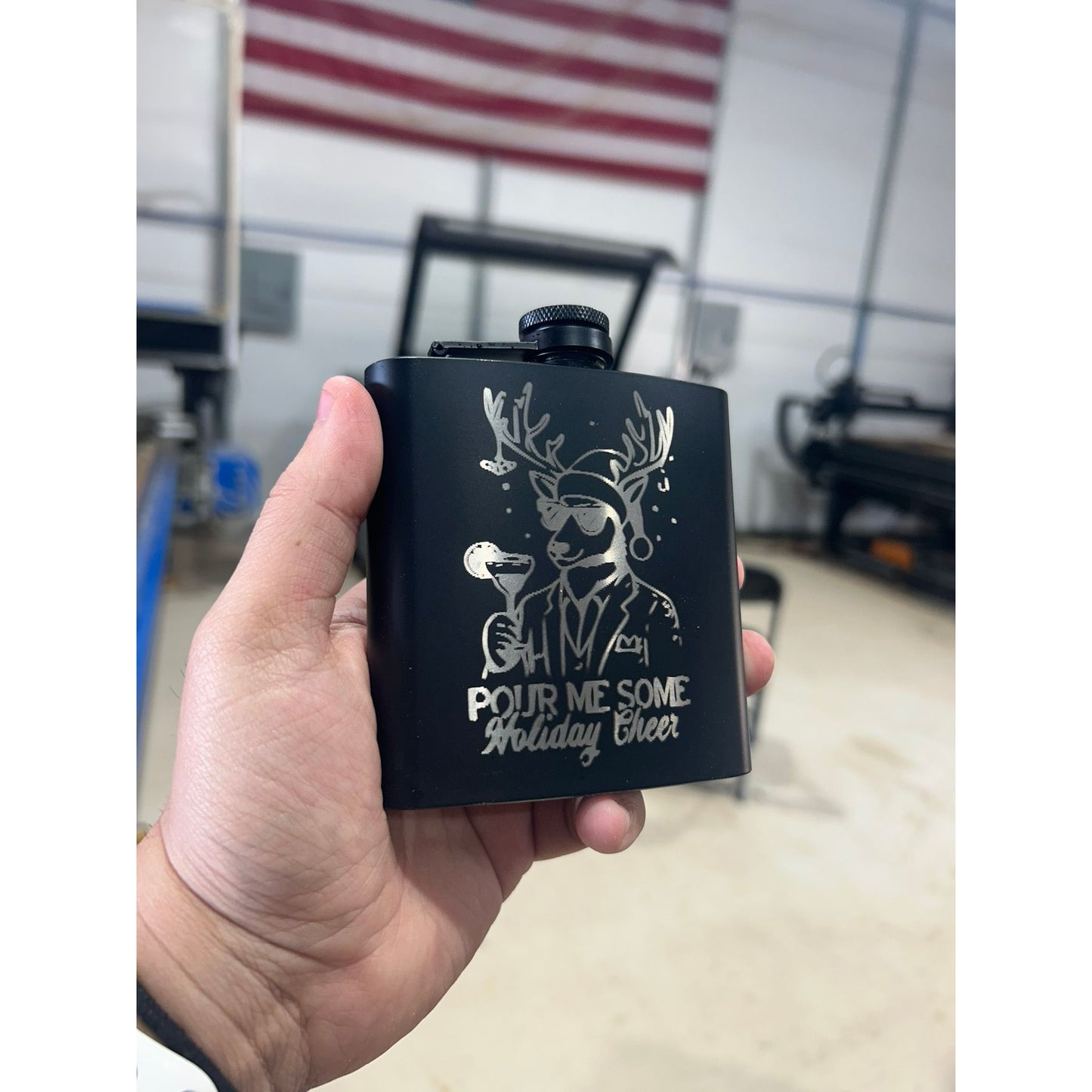 Holiday Engraved 6oz Flask
