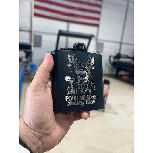 Holiday Engraved 6oz Flask