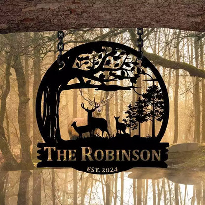 Personalized Deer Metal Wall Art Sign
