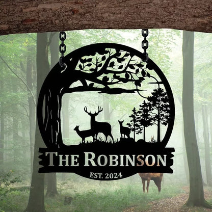 Personalized Deer Metal Wall Art Sign