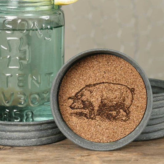 Mason Jar Lid Coaster - Pig - Farmhouse Decor