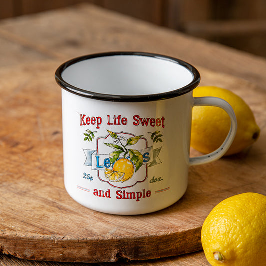 Lemons Enamelware Mug