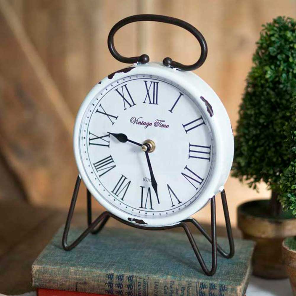 Vintage Time Tabletop Clock - Farmhouse Decor
