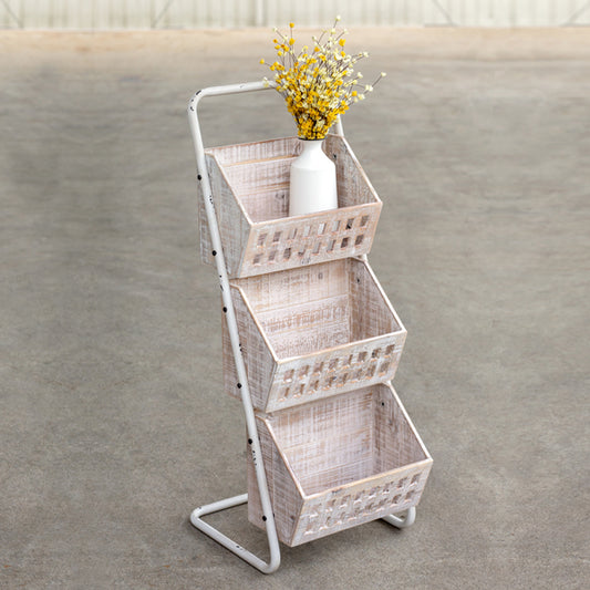 Three Bin Wood Organizer