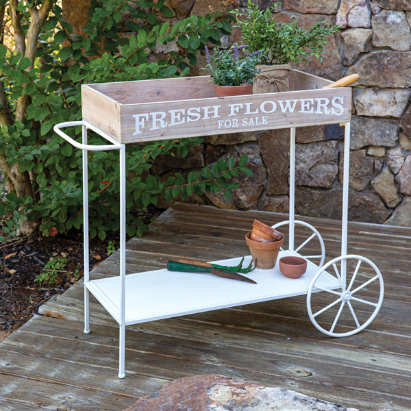 View Larger Fresh Flowers Rolling Cart