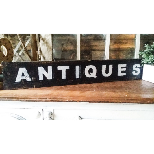 Reclaimed Wood Antiques Sign - Farmhouse Decor