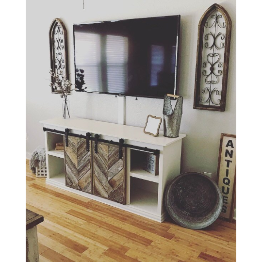 Ava Barn Door Entertainment Center - Farmhouse Decor