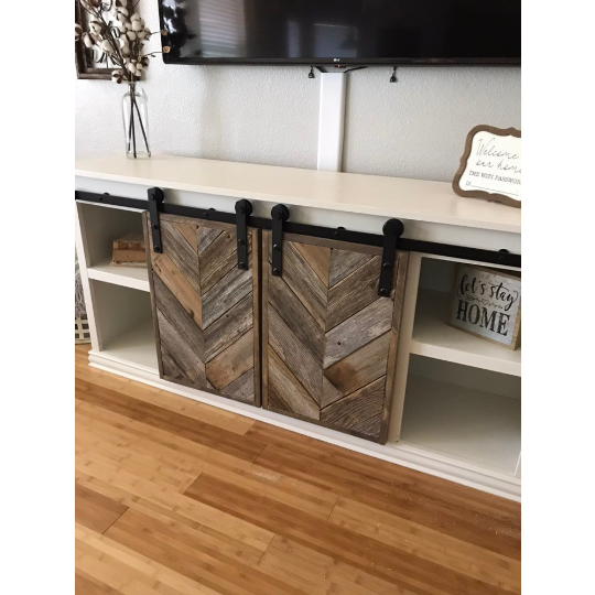 Ava Barn Door Entertainment Center - Farmhouse Decor