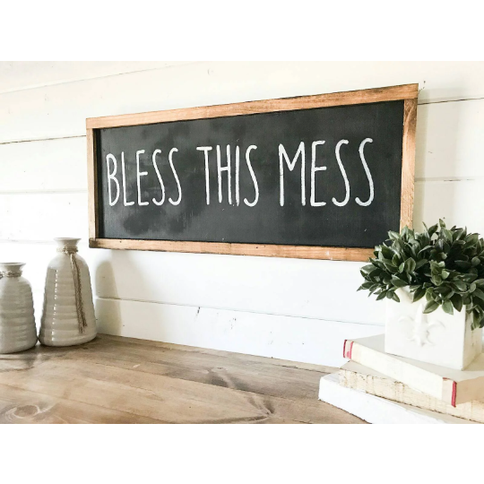 Bless This Mess Farmhouse sign - Farmhouse Decor