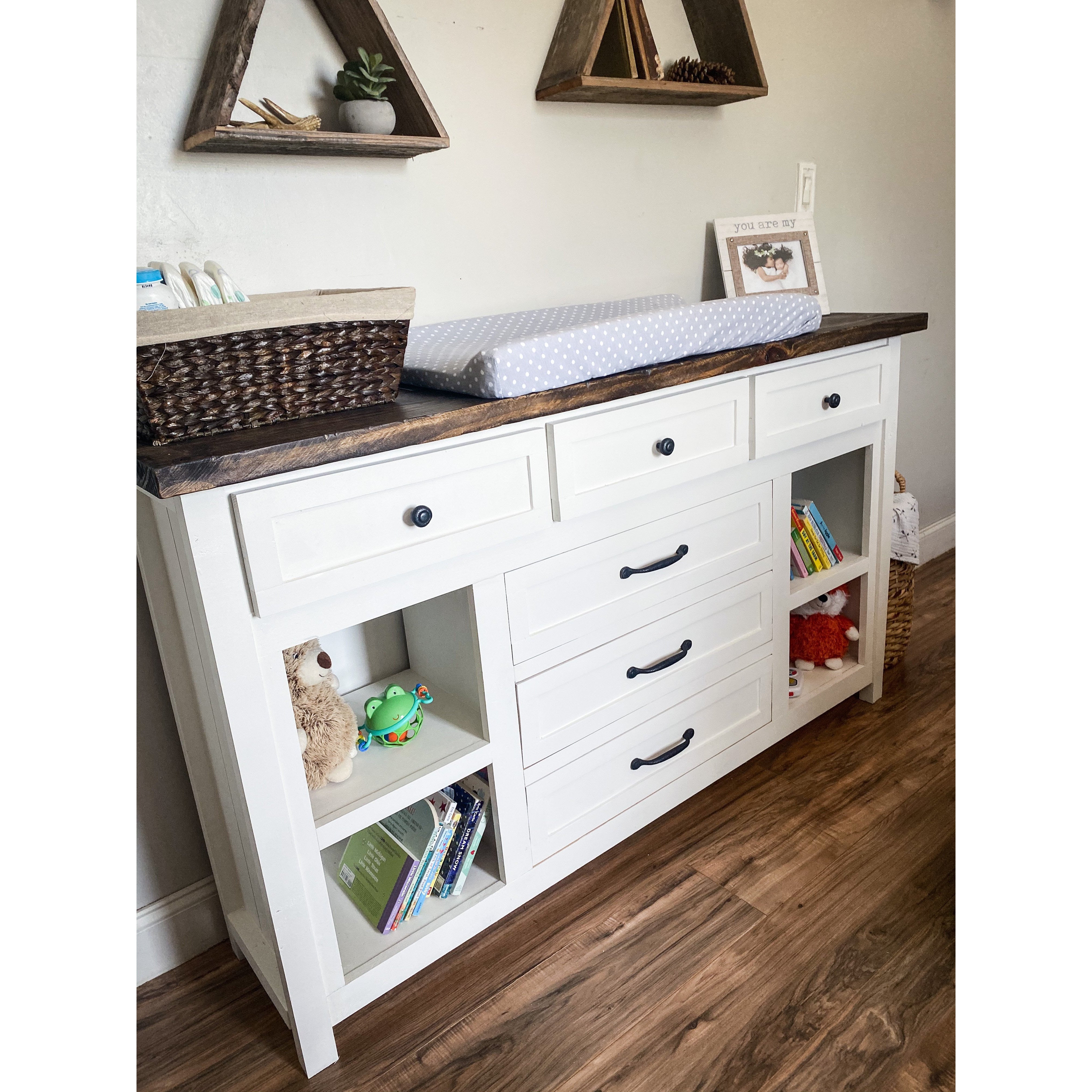 Farmhouse changing best sale table dresser