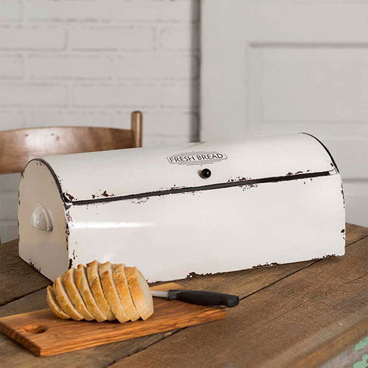 White Vintage Bread Box